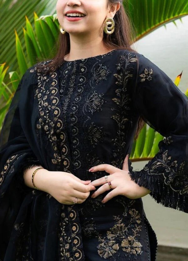 Luxury Embroidered Cotton Lawn Dress - Image 2