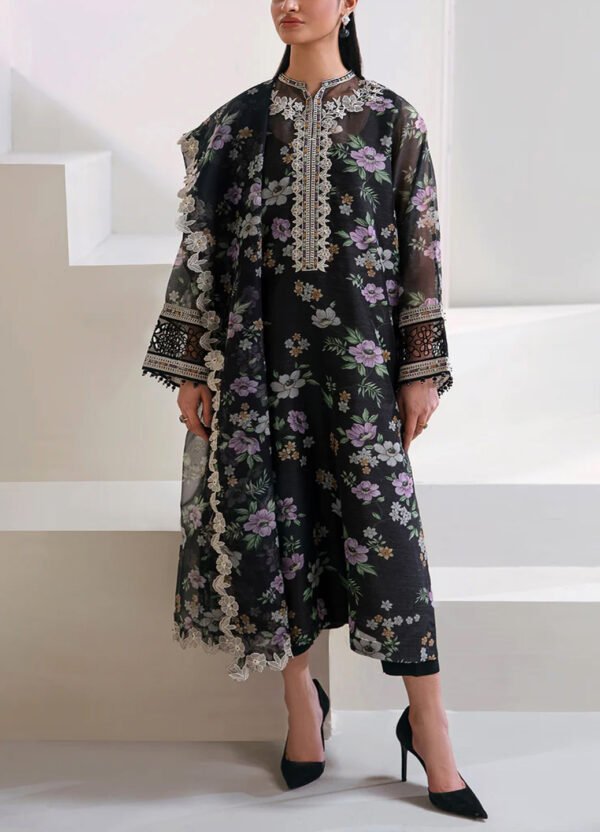 EID Lawn Dress with Emb Khaddi Net Dupatta