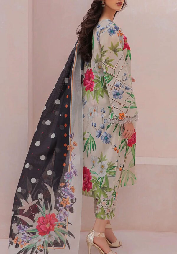 Embroidered Lawn Suit  with Silk Dupatta - Image 2