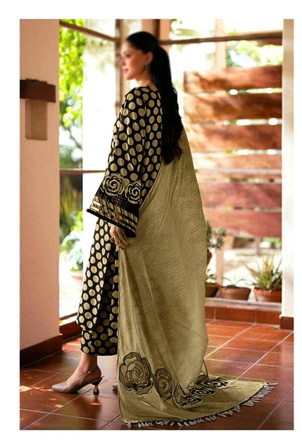 Lawn Suit with Printed Chiffon Dupatta - Image 2