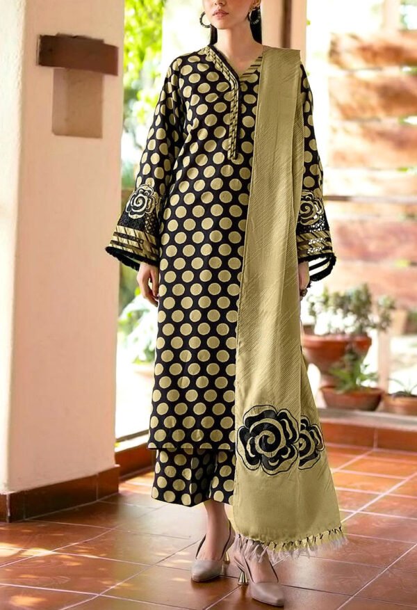 Lawn Suit with Printed Chiffon Dupatta