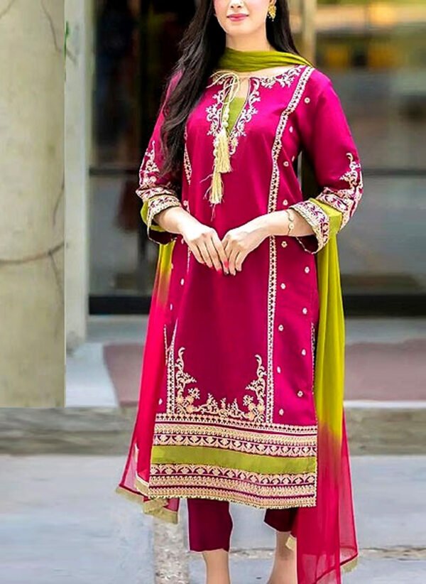 Fancy Embroidered Lawn Dress 2025