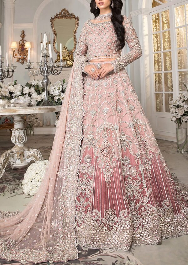 Heavy Embroidery Net Bridal Maxi Dress