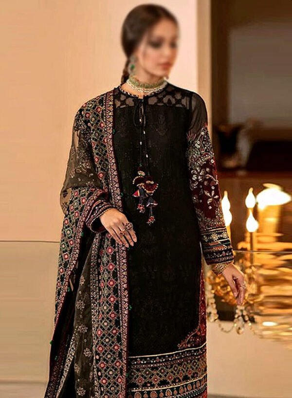 Heavy Embroidered Black Lawn Dress 2025 - Image 2