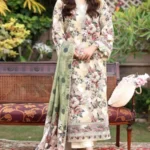luxury schiffli embroidered lawn dress front design