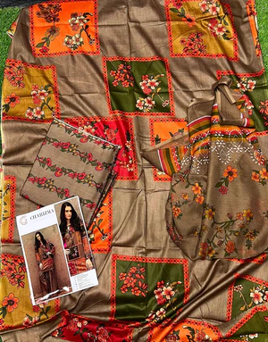 Print 3-Piece Lawn Dress with Soft Chiffon Dupatta - Image 5