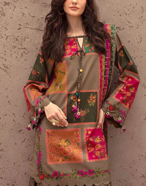 3-Piece Lawn Dress with Soft Chiffon Dupatta